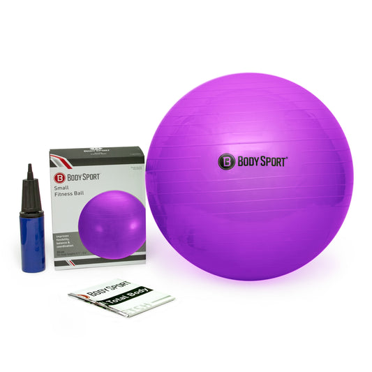 Purple Fitness Ball (45 Cm), Pump & Exercise Guide Included